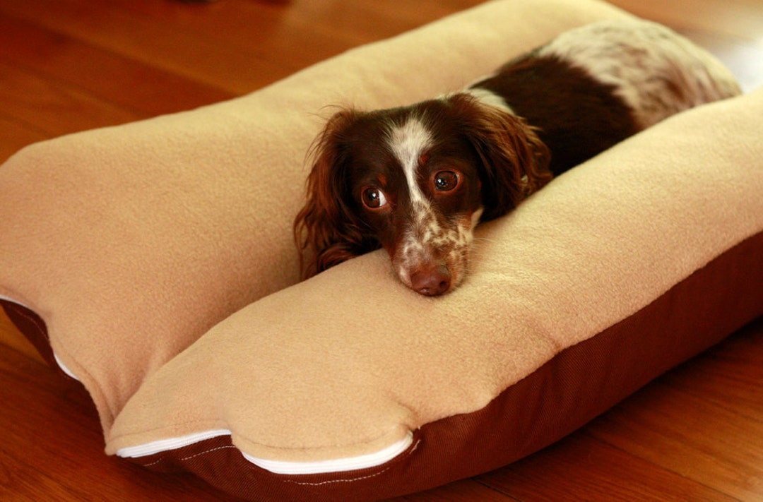BUNBED, Dachshund Dog Bed, Burrow Bed, Cream Beige Brown Plush Fleece