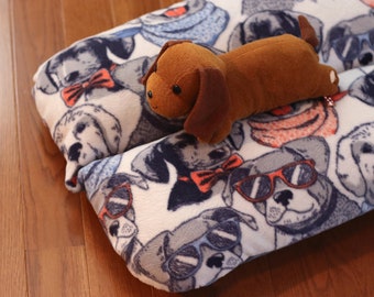 Cool Dogs, Dachshund Dog Bed, BUNBED, Sunglasses & Bowties, Cobalt Blue, Hot Dog Bed, Bun bed, Dachshund Lover Gift