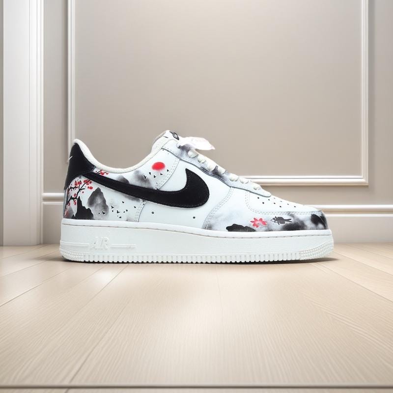 Splash ink Landscape Print Air force 1 , Custom AF1 Graffiti sneakers,Personalized Sneaker,Unique Gifts，Gife For Her,Gifts For joggers