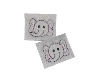 Elephant Felt, 2 Felts, Elephant Patch, Unfinished, Craft Supply, Elephant, Size 1 of 3, EMB041