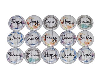 Sayings Magnet, 1", 1.25", Button Magnet, Pray Magnet, Hope Magnet, Faith Magnet, Dream Magnet, Joy Magnet, Love Magnet, Smile Magnet, FT037