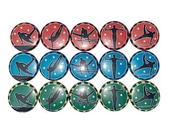Boy Gymanastic Magnet, 1", 1.25", 1.5", Button Magnet, Party Favor, Gift, Gymnast, Gymnastics, Boy Gymnast, Male Gymnast, Birthday, CD008