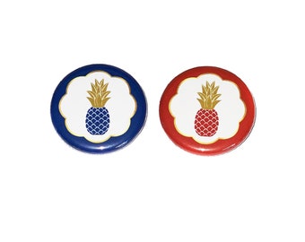 Pineapple, Gender Reveal, Baby Reveal, Dark Blue, Dark Red, 1.25", 1.5", 2.25", Pinback Button, Patriotic, Boy or Girl, Vote, VB474, VB480