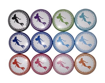 Mermaid Magnet, 1", 1.25", 1.5", 2.25", Button Magnet, Mermaid Theme, Mermaid Decor, Mermaid Party Favor, GR017