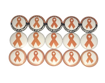 Leukemia Magnet, 1", 1.25", Button Magnet, Leukemia Awareness, Leukemia, Cancer Awareness, Cancer, Orange Ribbon, Leukemia Supoort, CN005