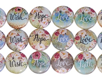 Inspiration Magnet, 1", 1.25", 1.5", 2.25", Button Magnet, Inspirational Decor, Inspirational Theme, Believe Magnet, Love, Wish, Hope, Q012