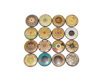 Renaissance Astrology Magnet, 1", 1.25", 1.5", 2.25", Button Magnet, Astrology Decor, Renaissance Astrology Pattern, Astrology, ZP013