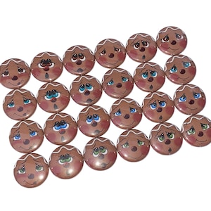 Gingerbread Face, 1&quot;, 1.25&quot;, 1.5&quot;, 2.25&quot;, Button, Gingerbread, Gingerbread Theme, Party Favor, Christmas Decor, Flatback, Pinback, WT002