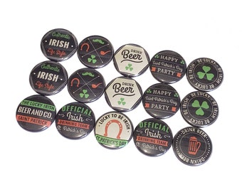 St. Patrick's, 1", 1.25", 1.5", Button, St. Paddy's, St. Patrick's, March, Party Favor, St. Patrick's Theme, Green, Flatback, Pinback, ST006