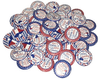 Texas, 1", 1.25", 1.5", 2.25", Button, Texas Theme, Texas Decor, Party Favor, State of Texas, Texas Gift, Texan, Flatback, Pinback, TS008