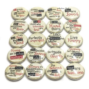 Inspiration Words, Magnet, 1&quot;, 1.25&quot;, 1.5&quot;, 2.25&quot;, Button Magnet, Inspirational Saying, Quote Magnet, Sayings, Postivity, Postive Word, Q019