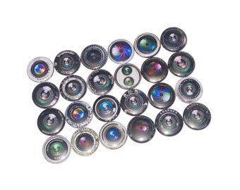 Camera, Photography, 1", 1.25", 1.5", 2.25", Button, Camera Theme, Party Favor, Lens, Photo, Film, Photographer, Flatback, Pinback, CP003