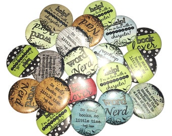 Books, Reading, 1", 1.25", 1.5", 2.25", Button, Book Theme, Book Gift, Reading Theme, Nerd, Read, Book Club Gift, Flatback, Pinback, RB003