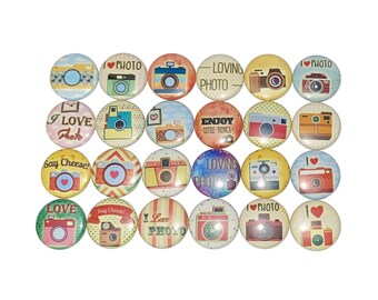 Camera Magnet, 1", 1.25", 1.5", 2.25", Button Magnet, Camera Decor, Camera Theme, Party Favor, Photograhphy, Photo Theme, CP005