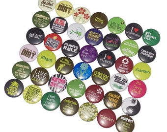 Gardening, 1", 1.25", 1.5", 2.25", Button, Gardening Theme, Gardening Decor, Garden, Gardening Flatback, Gardening Pinback, FG002