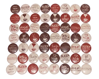 Coffee Magnet, 1", 1.25", 1.5", 2.25", Button Magnet, Coffee Gift, Coffee, Coffee Shop Decor, Party Favor, Coffee Theme, FD033