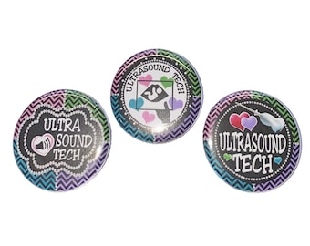 Ultrasound Tech, 1", 1.25", Button, Ultrasound Tech Button, Party Favor, Sonography, Ultrasound Theme, Ultrasound, Flatback, Pinback, XR004