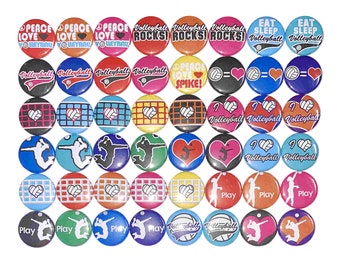 Volleyball Magnet, 1", 1.25", 1.5", Button Magnet, Volleyball, Volleyball Theme, Volleyball Decor, Locker Magnet, Party Favor, Sports, SE008