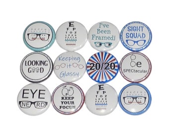 Eye Exam Magnet, 1", 1.25", 1.5", 2.25", Button Magnet, Ophthalmology, Eye Magnet, Eye Theme, Eye Care, Eye Chart, Ophthalmologist, MP029