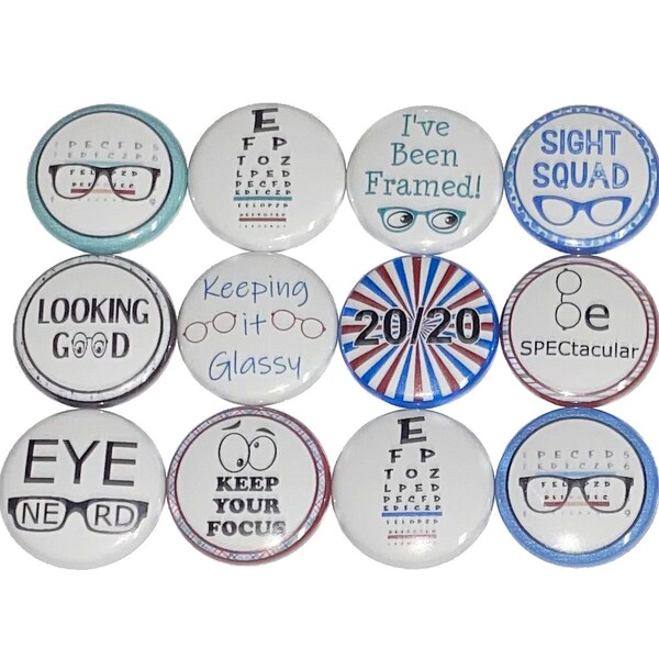 Eye Exam Magnet, 1", 1.25", 1.5", 2.25", Button Magnet, Ophthalmology, Eye Magnet, Eye Theme, Eye Care, Eye Chart, Ophthalmologist, MP029