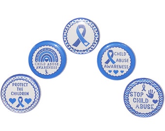 Child Abuse Magnet, 1", 1.25", 1.5", 2.25", Button Magnet, Blue Ribbon Magnet, Blue Ribbon, Child Abuse Theme, Child Abuse Awareness, CB004