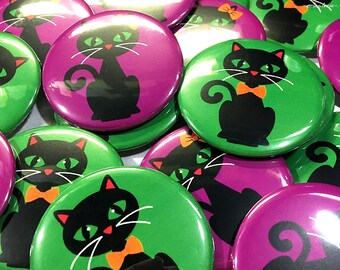 Gender Reveal, Cat, Halloween, 1.25", 1.5", 2.25", Pinback Button, Purple, Green, Baby Reveal, Boy or Girl, Baby Shower, Fall, VB319, VB403