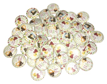 Christmas, 1", 1.25", 1.5", 2.25", Button, Christmas Theme, Nativity, Jesus, Angel, Manger, Religious, Party Favor, Flatback, Pinback, X021