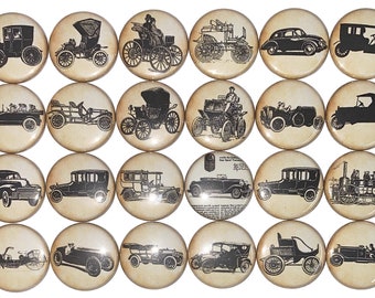 Car Magnet, 1", 1.25", 1.5", 2.25", Button Magnet, Old Car, Car, Automobile, Car Theme, Car Decor, Old Model Car, Old Fashioned Car, VT001