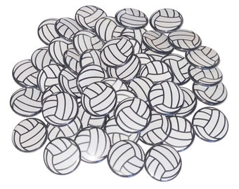 Volleyball, 1", 1.25", 1.5", Button, Volley Ball, Volleyball Theme, Volleyball Decor, Party Favor, Team Gift, Flatback, Pinback, Pin, SE014