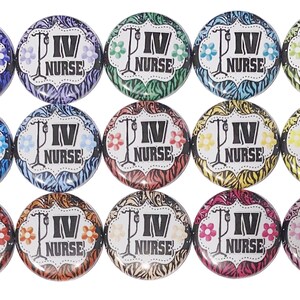 IV Nurse Magnet, IV Nurse, 1&quot;, 1.25&quot;, Button Magnet, Nurse, IV, Nurse Theme, Nurse Decor, Nurse Party Favor, Nurse Gift, Nurse Magnet, NU022