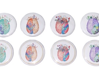 Brain, 1", 1.25", 1.5", 2.25", Button, Brain Theme, Brain Decor, Neurology, CNS, Neurosurgery, Mental Health, Flatback, Pinback, Pin, AE006