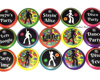 Disco Magnet, 70s, Dance Magnet, 1", 1.25", Button Magnet, Dance Button, Dance Party Favor, Disco Theme, Disco Birthday, 70s Party, DC003