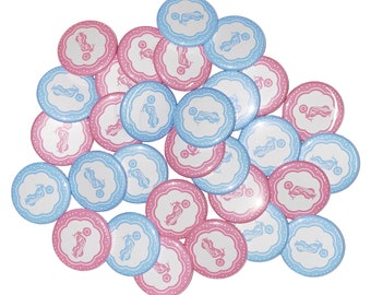 Gender Reveal, Pink, Blue, Motorcycle, 1.25", 1.5", 2.25", Pinback Button, Blue Motorcycle, Pink Motorcycle, Reveal, Biker, VB268, VB198