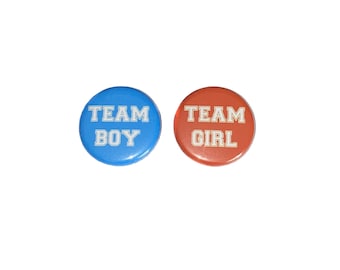 Baby Reveal, Blue, Orange, 1.25", 1.5", 2.25", Pinback Button, Sky Blue, Baby Shower, Summer Reveal, Reveal Shower, Boy, Girl, VB138, VB077