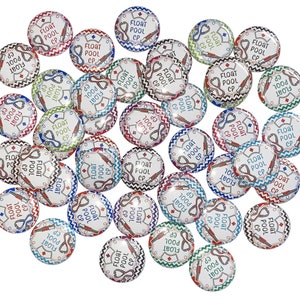 Float Pool CP, 1&quot;, 1.25&quot;, 1.5&quot;, 2.25&quot;, Button, Float Pool, Float Pool Theme, Float Pool Gift, Flatback, Pinback, Badge, NU040