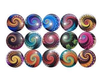 Fractal Magnet, Swirl Magnet, 1", 1.25", 1.5", Button Magnet, Fractal Theme, Party Favor, Fractal Decor, Swirl Decor, Swirl Theme, BK014