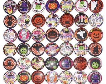 Halloween Magnet, 1", 1.25", Button Magnet, Halloween Party Favor, Witch, Skeleton, Monster, Cat, Halloween Magnet, Halloween, Fall, H026