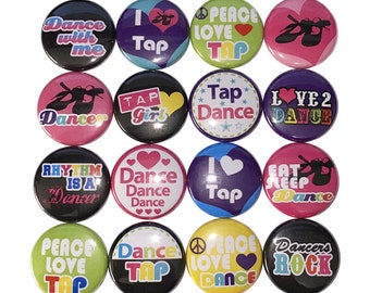 Tap Magnet, 1", 1.25", Button Magnet, Dance, Party Favor, Gift, Dance Theme, Locker Magnet, CD032