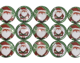 Santa, 1", 1.25", 1.5", 2.25", Button, Santa Claus, Santa Theme, Santa Decor, Santa Party Favor, Flatback, Pinback, Pin, Badge, Xmas, X002