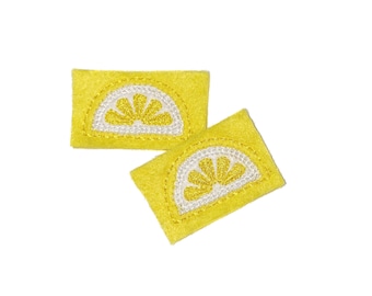 Lemon Felt, 2 Felts, Citrus, Lemon, Yellow, Unfinished, Craft Supply, Lemon Fruit, Lemon Patch, Citrus Patch, Size 1 of 2 , EMB037