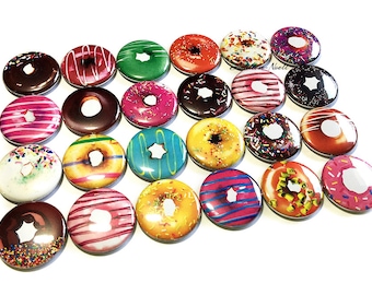 Donut, 1", 1.25", 1.5", 2.25", Button, Donut Decor, Donut Party Favor, Donut Theme, Donut Pinback, Donut Flatback, Doughnut, Badge, FD014