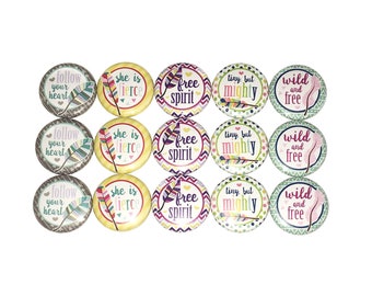 Feather Magnet, Tribal, Boho, 1", 1.25", 1.5", 2.25", Button Magnet, Party Favor, Tribal Birthday, Quote, Sayings, Positive Quote, Q002