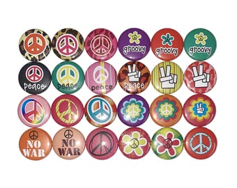 Peace Magnet, 1", 1.25", 1.5", 2.25", Button Magnet, Peace, Peace Decor, Peace Theme, 70s Theme, 60s Theme, DC001