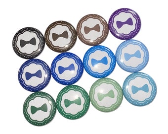 Bowtie, 1", 1.25", 1.5", 2.25", Button, Bow Tie, Bowtie Flatback, Bowtie Pinback, Bowtie Pin, Bowtie Badge, BY008