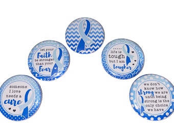 Hydrocephalus, 1", 1.25", 1.5", 2.25", Button Magnet, Hydrocephalus, Hydrocephalus Magnet, Blue Ribbon, Brain Disease, Neuro Disorder, CA011