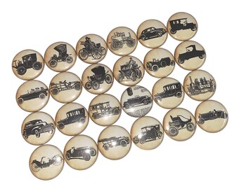 Antique Car, 1", 1.25", 1.5", 2.25", Button, Old Car, Car, Automobile, Car Theme, Car Decor, Old Fashioned, Flatback, Pinback, Badge, VT001