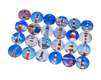Light House, 1", 1.25", 1.5", 2.25", Button, Ocean Travel, Ocean Transportation, Lighthouse, Nautical, Flatback, Pinback, Pin, Badge, TS017