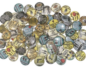 Zombies, Brains, 1", 1.25", 1.5", 2.25", Button, Gift, Birthday, Zombie Party Favor, Flatback, Pinback, Pin, Badge, Zombie Theme, D016