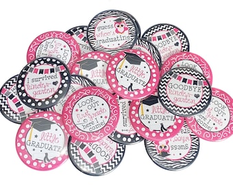 Kindergarten Graduate, 1", 1.25", 1.5", 2.25", Button, Kindergarten, Kindy, Party Favor, Kindie, Graduation, Flatback, Pinback, Pin, SC003