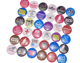 Hockey Magnet, 1", 1.25", 1.5", 2.25", Button Magnet, Hockey, Hockey Party Favor, Hockey Birthday, Hockey Gift, Hockey Locker Magnet, SE035